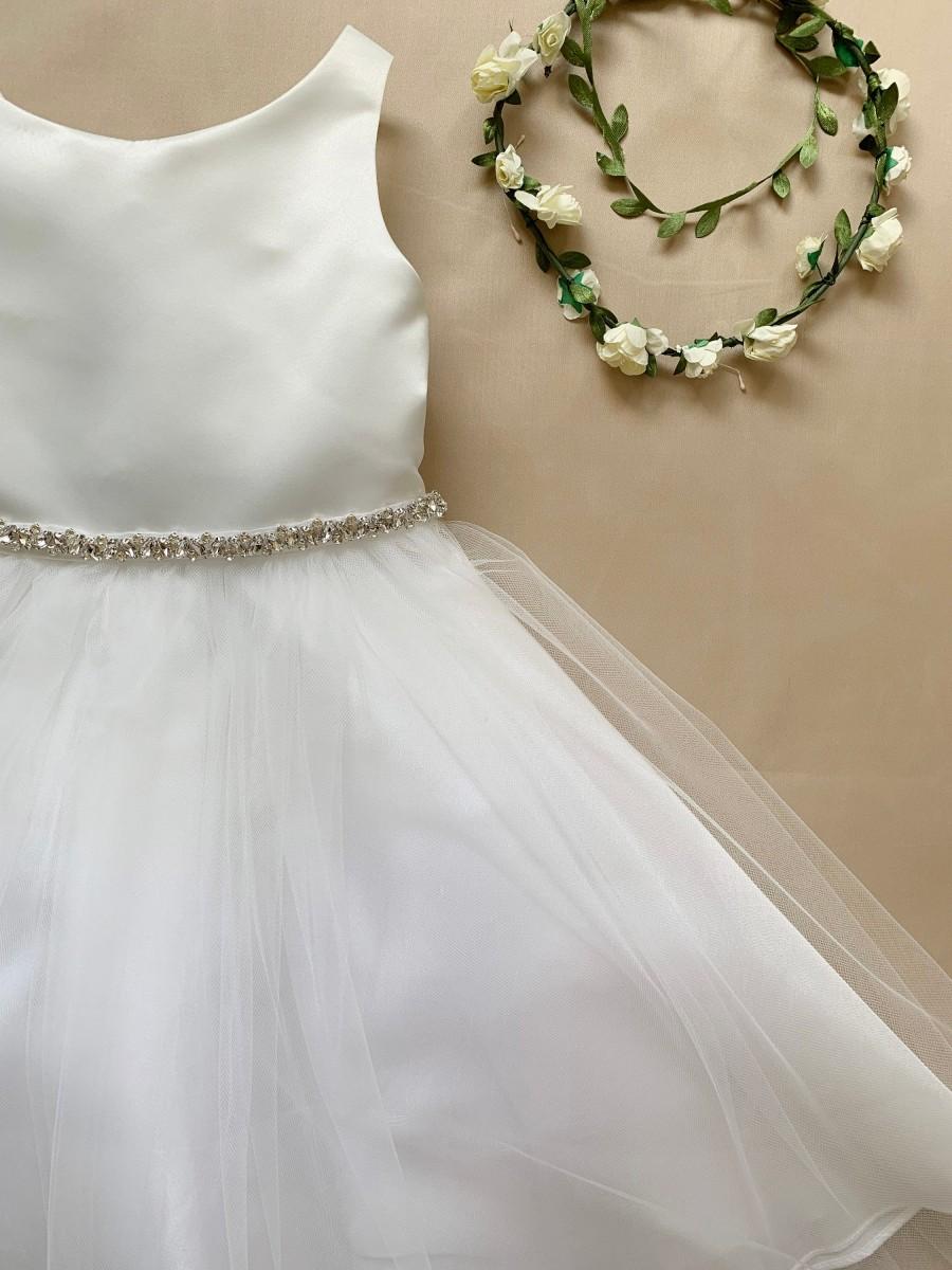 Hochzeit - Dainty Rhinestone Flower Girl Dress 