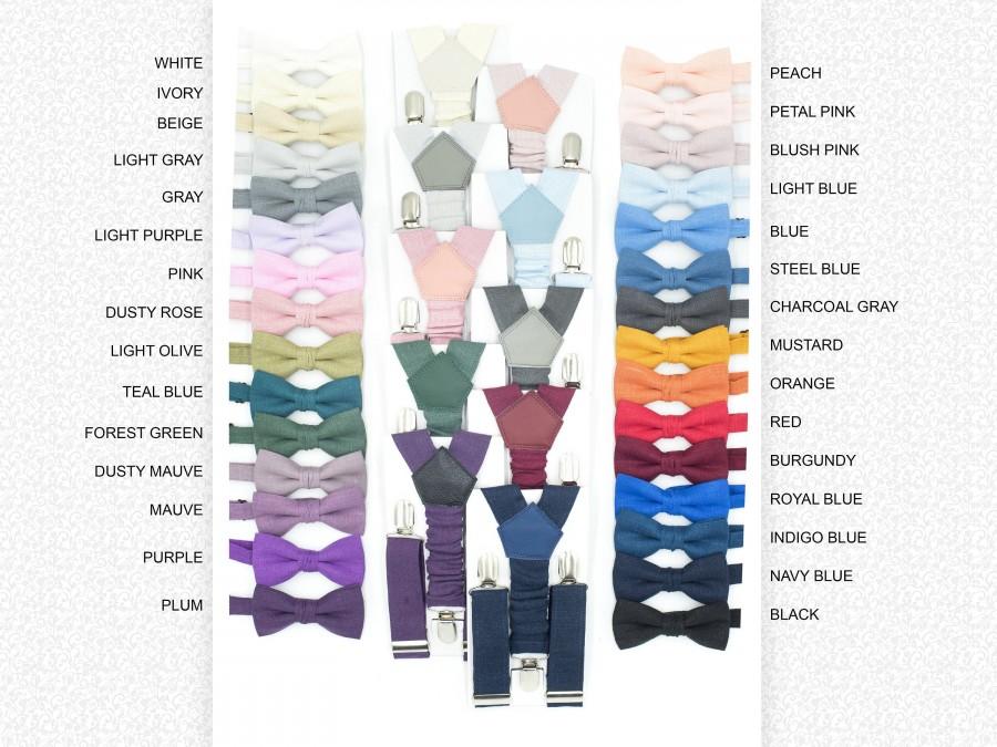 Hochzeit - Groomsmen Bow Tie and Suspenders 50 colors