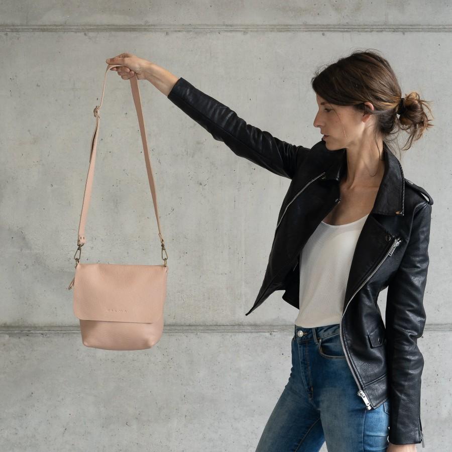 زفاف - Leather Crossbody Bag Full Grain Leather Bag Smooth Bag Gift. UN
