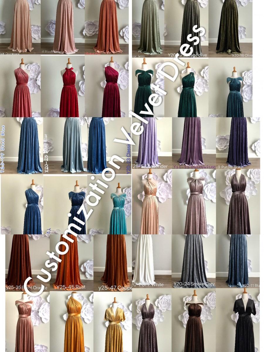 Mariage - Custom Velvet dress ,Velvet Bridesmaid Dress , velvet long infinity Dress velvet wrap dress velvet party dress Evening dress, Free Shipping