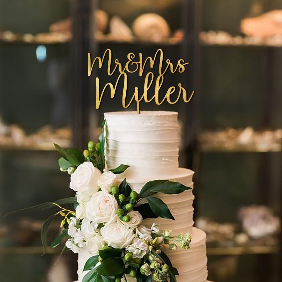 زفاف - Personalized Wedding Cake Topper / Rustic Wedding Cake Topper / Mr and Mrs Cake Toppers for Wedding / Custom wedding Cake topper - by TOA