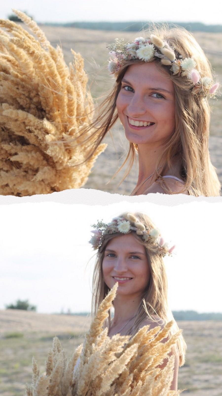 زفاف - Natural flower Crown, Wedding accessories, flower Decoration, Bride and bridesmaids