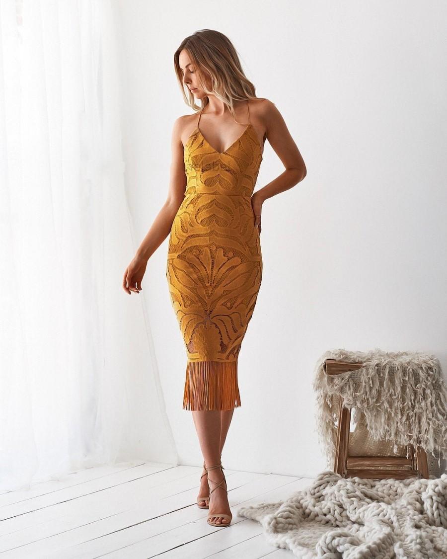 Mariage - Khaleesi Dress- Mustard Party dress, cocktail dress, wedding dresses, bridesmaid dresses, NYE outfit, Christmas outfits, bridal shower