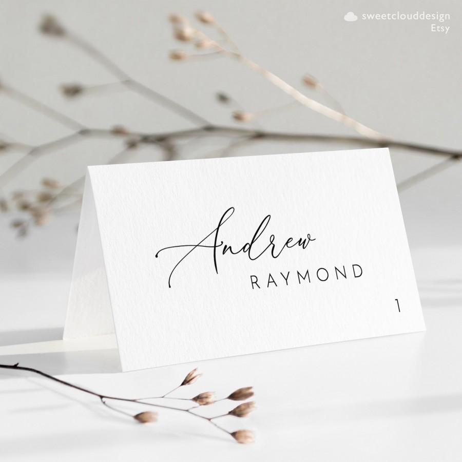 Wedding - MINIMAL Wedding Place Cards Template Editable Place Card Black and White Place Card Editable Wedding Cards Editable Wedding table name Card