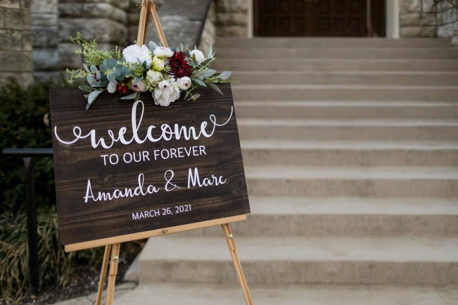Hochzeit - Welcome Wedding Sign. Wedding Decor. Welcome Sign. Welcome Wedding Sign. Custom Rustic Ceremony Wedding Sign. Welcome To Our Forever Sign.
