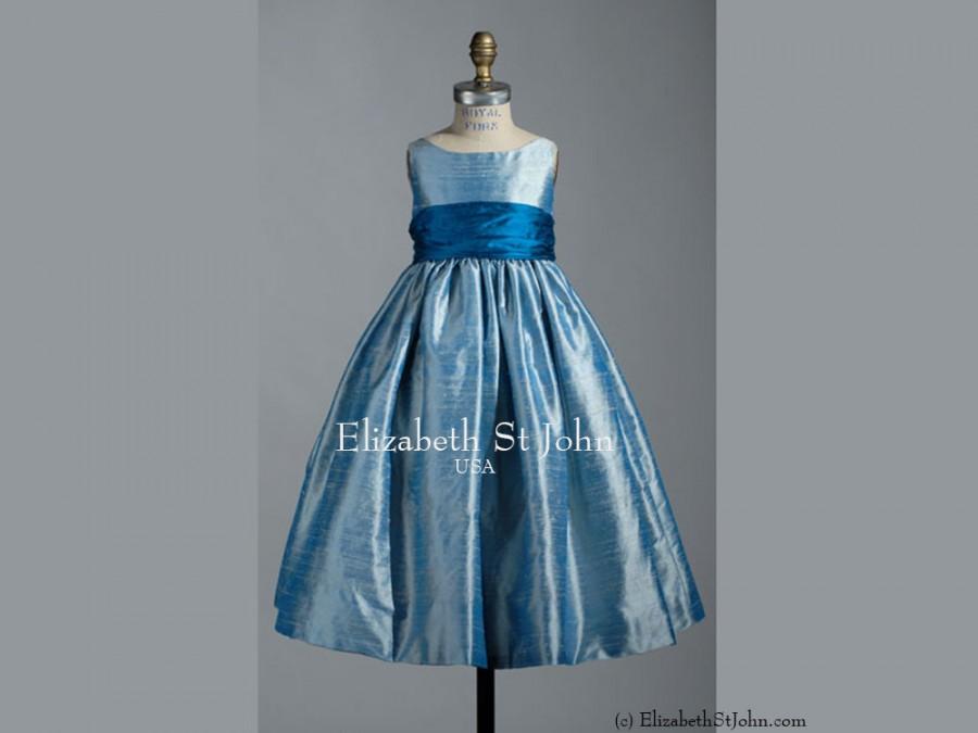 زفاف - CHANTAL- Silk dupioni shantung flower girl dress - sizes 6 months to 8 in your choice of over 40 colors