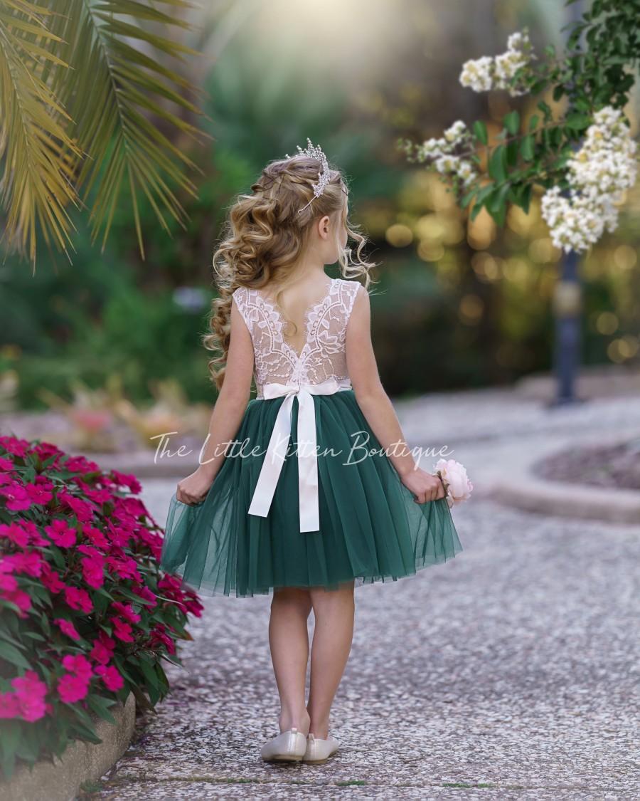 Hochzeit - tulle flower girl dress, rustic lace flower girl dress, bohemian flower girl dress, boho flower girl dress, ivory flower girl dress, wedding