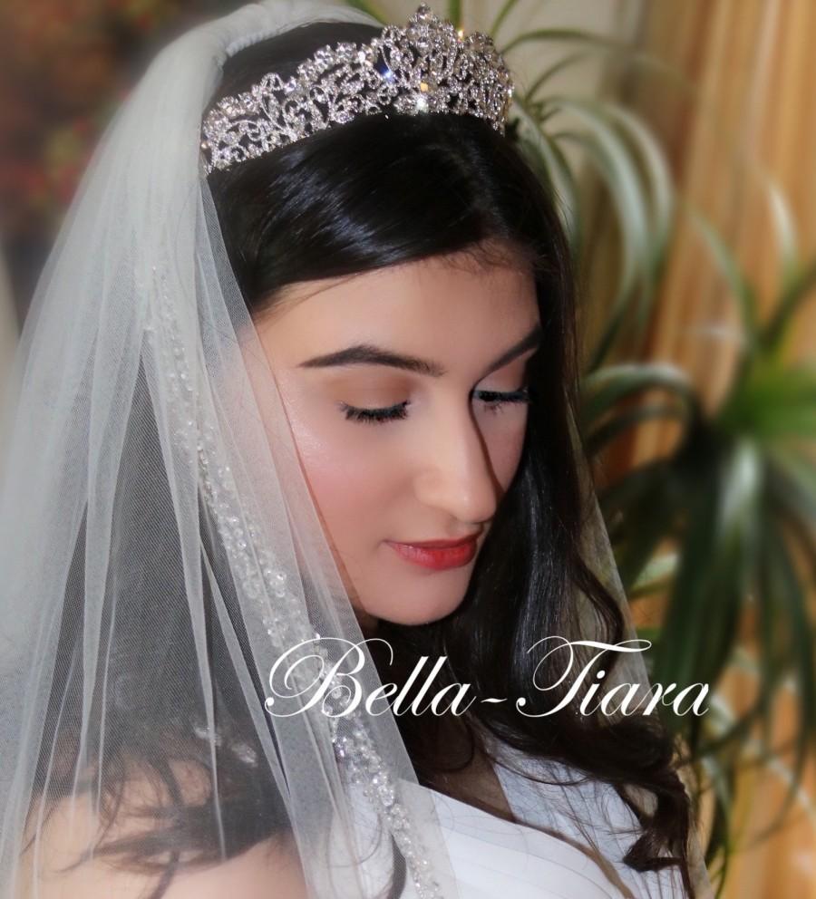 Wedding - royal crystal wedding tiara, bridal tiara, Swarovski crystal crown, bridal crystal tiara, wedding tiara, crystal crown tiara, princess tiara