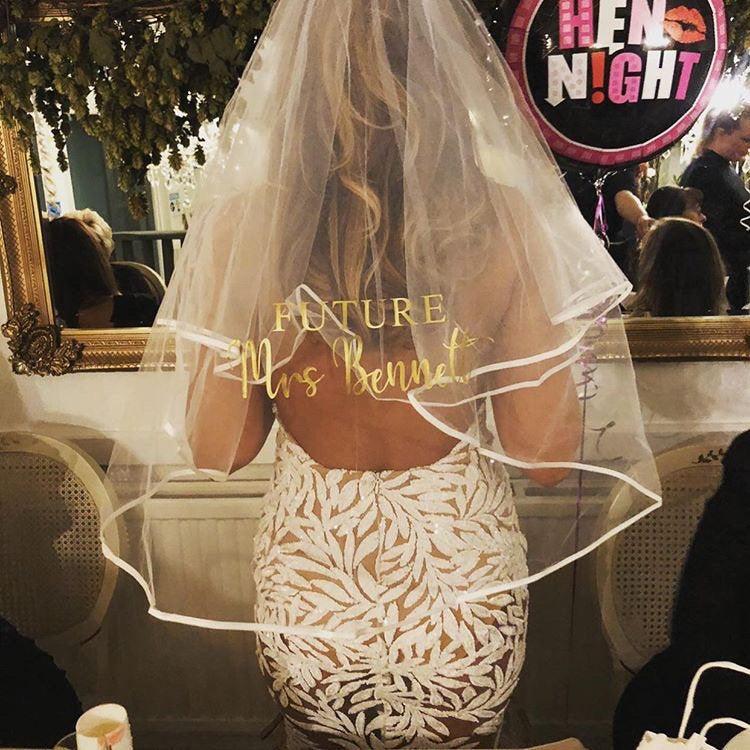 Wedding - Personalised Veil, hen party, bride to be, bride, hen accessories, bride veil Hen party Veill, personalised Veil, Hen Party