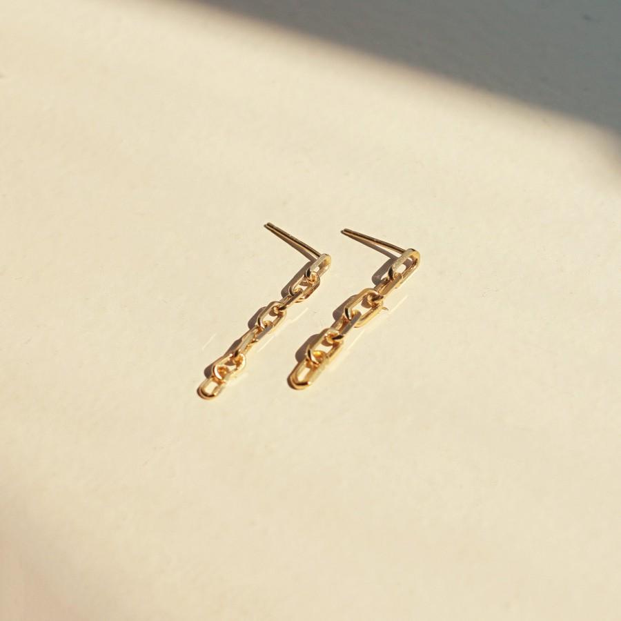 Wedding - Long Link Chain Earrings, Gold Earrings, 18K Gold Filled, Chain Earrings, Long Link Chain Earrings, Statement Earrings, Minimalist Earrings