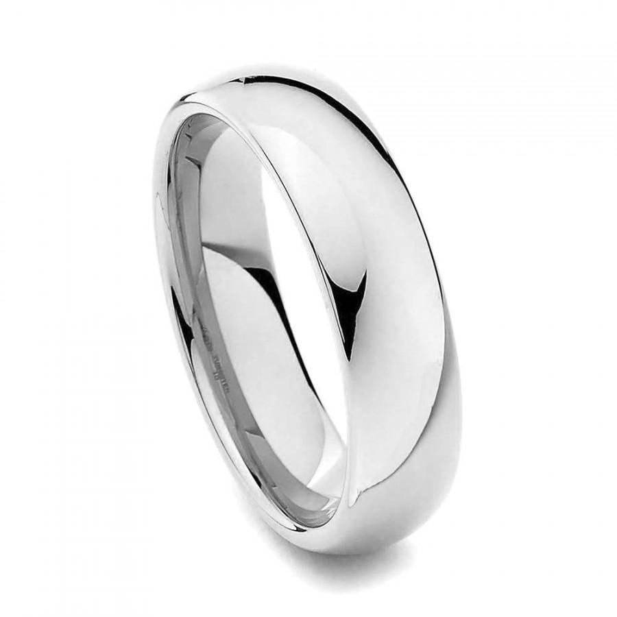 Hochzeit - Stainless Steel Wedding Ring, Silver Wedding Band, Men's Ring, Women's Ring, 6mm Stainless Steel Ring, Sizes 7-15 w/ half sizes!