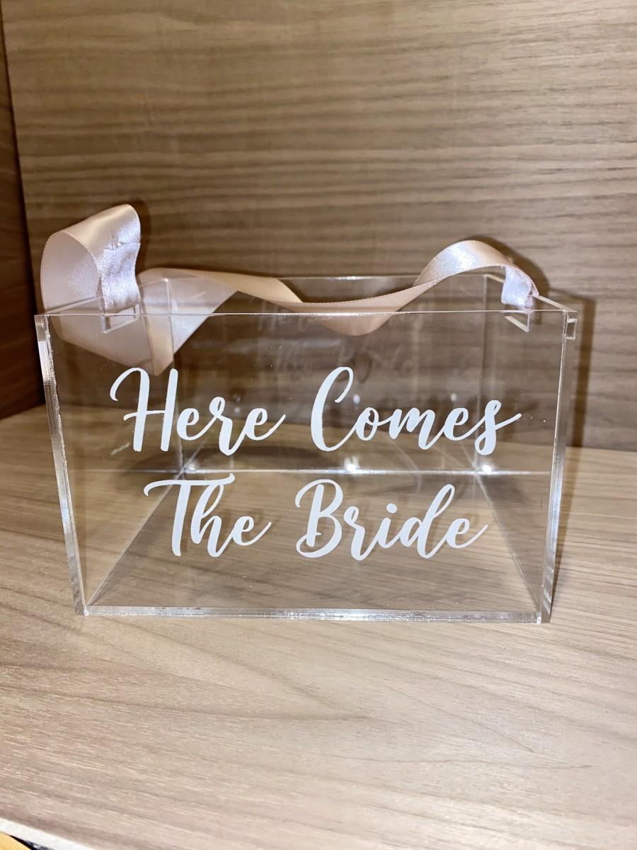 Wedding - Clear Acrylic Flower Girl Gift Basket Box Customized