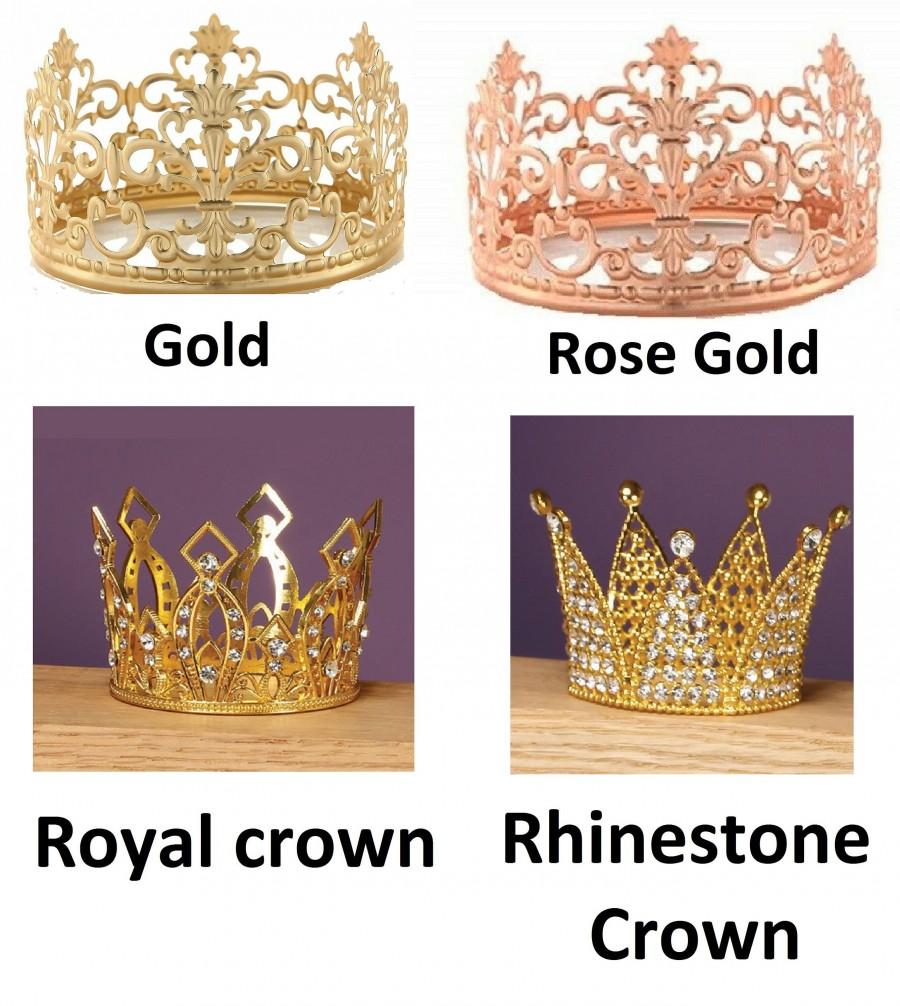 Mariage - Crown Cake Topper, wedding cake topper. Mini Crown, Party Decor, Dessert Table, Quinceañera Cake. Ivy