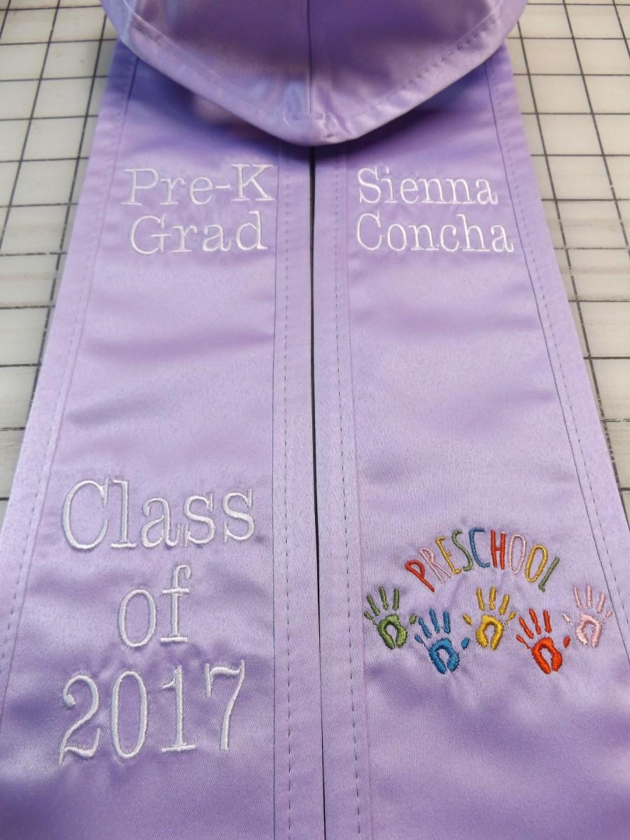 Wedding - Graduation pointed Stole / Preschool & Kindergarten / Personal Name /School Name / one design/Class of 202X/ Personalize your stole