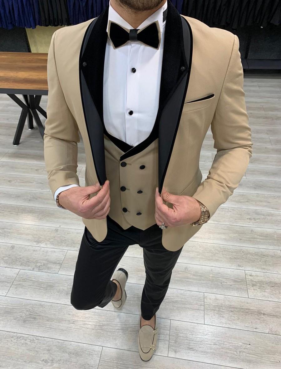 Wedding - Golden Wedding 3 Piece Slim Fit Suit 
