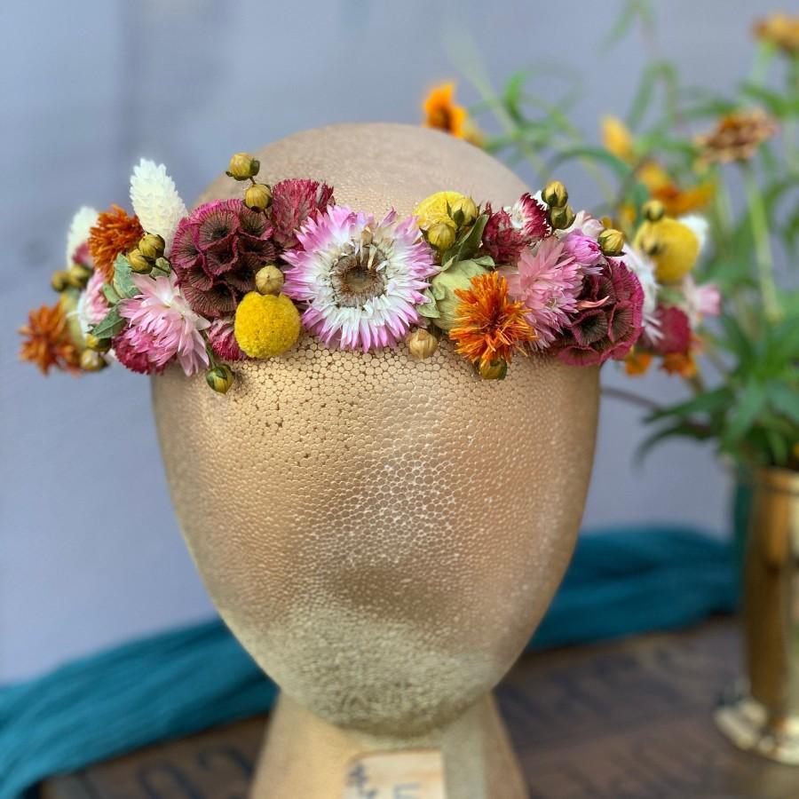 Wedding - Custom Dried Floral Headpiece - Flower Crown - REAL Dried Flowers