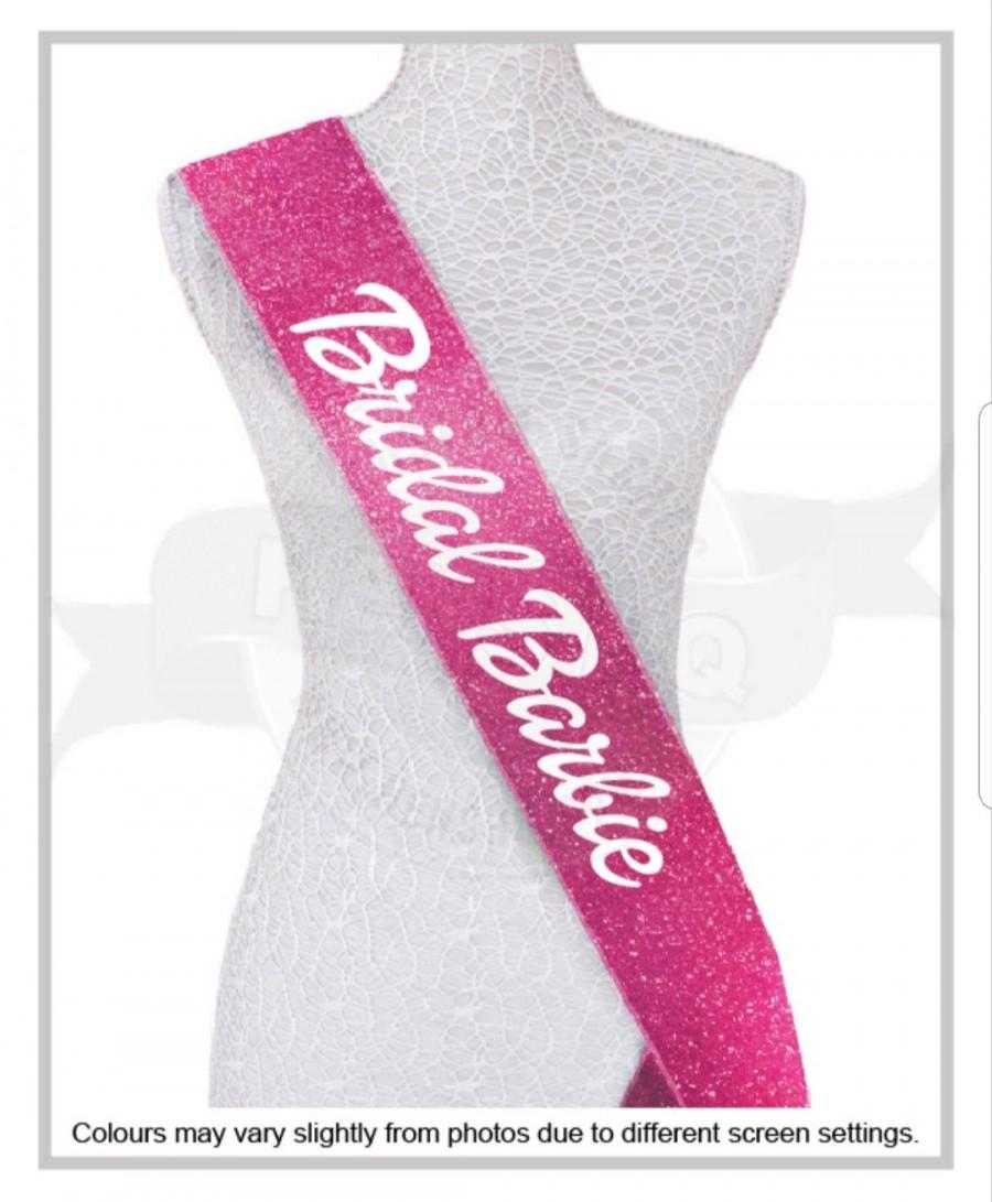 Hochzeit - Barbie inspired Bachelorette sash
