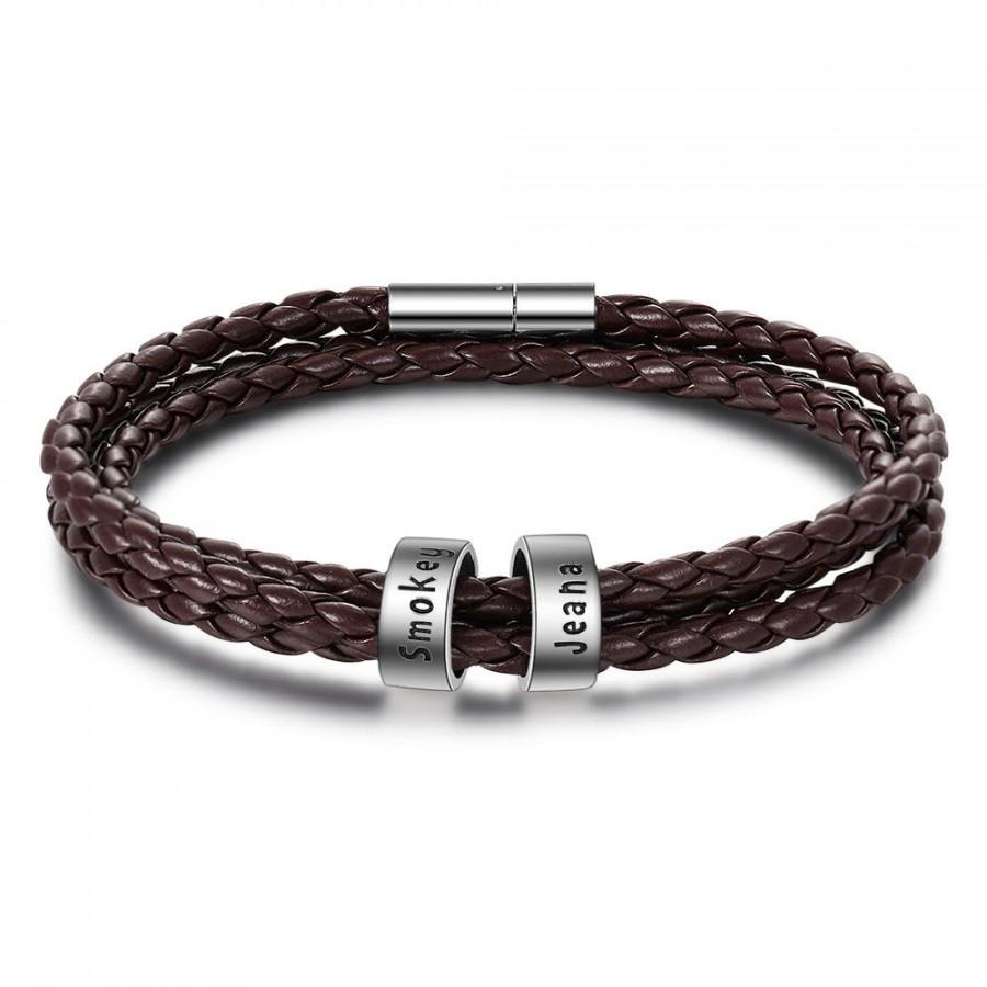 زفاف - Brown Leather Bracelet 