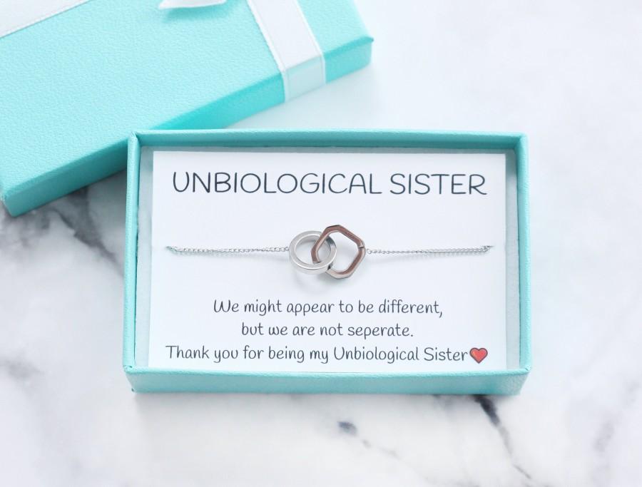 Mariage - Unbiological Sister Bracelet, Friendship Bracelet, Best Friend Gift, Soul Sister Gift, Best Friend Bracelet, Gift for Sister, Charm Bracelet