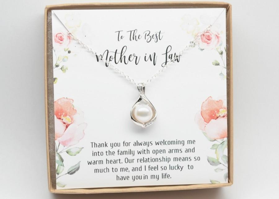 Hochzeit - Mother of the groom-Wedding Necklace-Halo Pearl pendant-Mother in Law gift-Mother wedding gift-Gift for mom-Stepmom gift