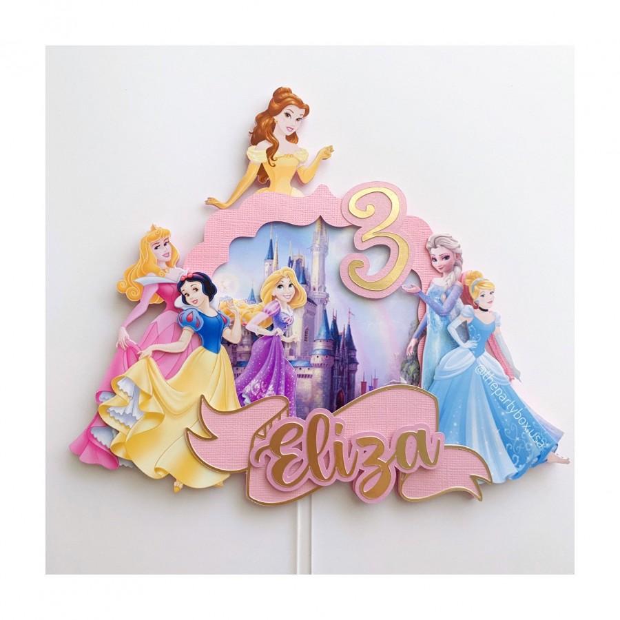 Mariage - Princess Cake Topper, Princess Party Decorations, Princess Birthday Party, Personalized Princess cake topper, Princess centerpieces