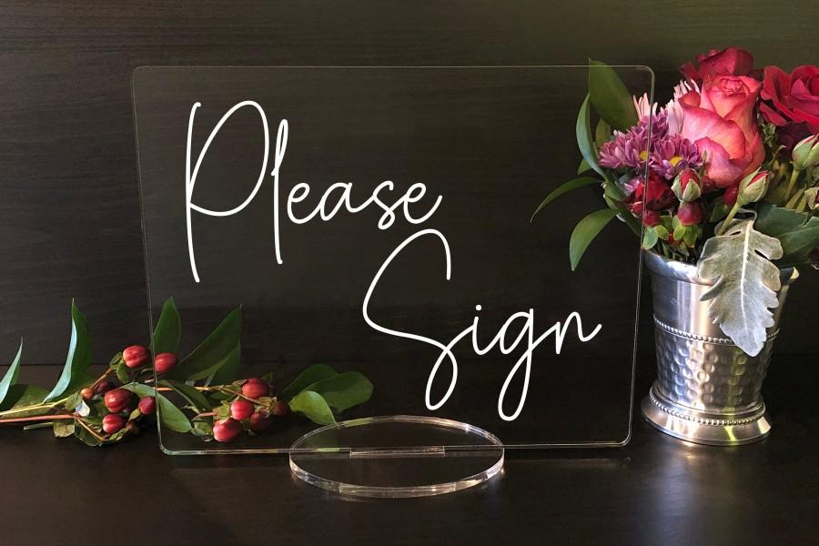 زفاف - Please Sign -  Acrylic Wedding, Shower or Party Sign