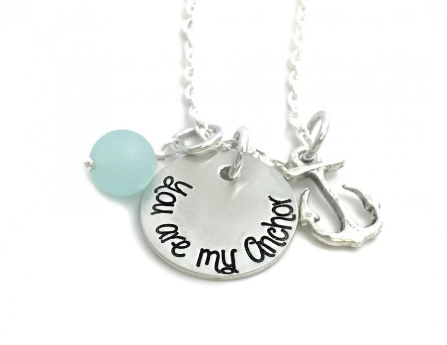 زفاف - You Are My Anchor - Personalized Necklace - Custom Anchor Necklace - Beach Necklace - Stamped Jewelry Personalized Jewelry