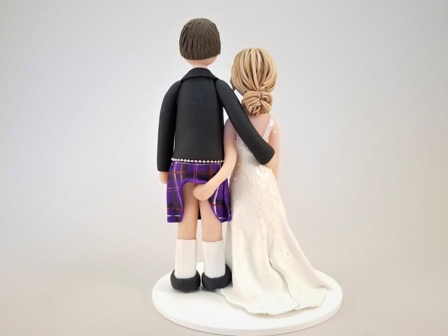 Hochzeit - Personalized Scottish Wedding Cake Topper by MUDCARDS