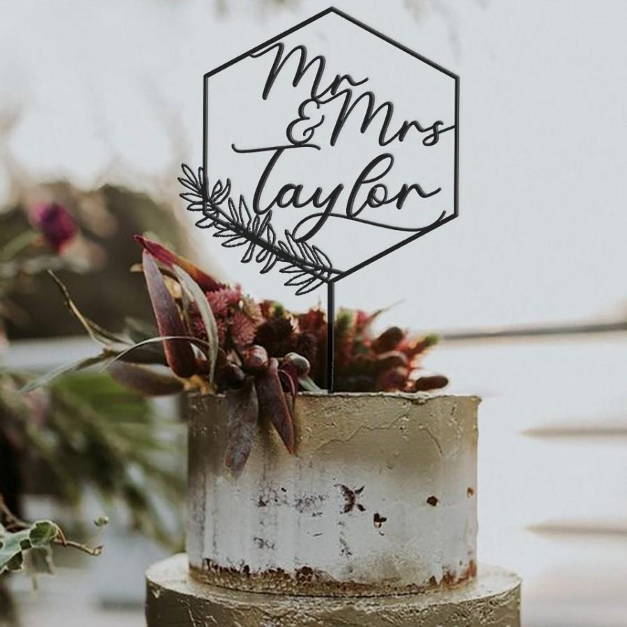 Mariage - Rustic Wreath Cake Toppers For Wedding - Wedding Cake Topper Rustic - Personalized Wedding Cake Topper Name - Cake Topper Birthday