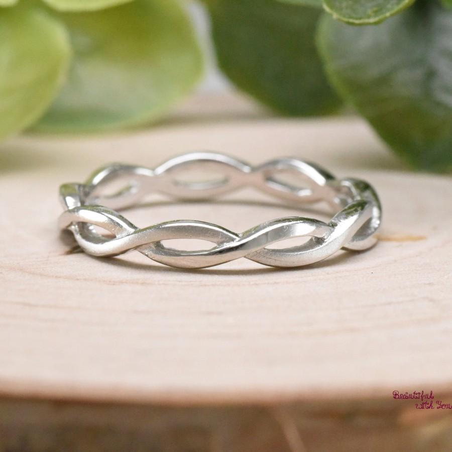 Mariage - Infinity Eternity Band, Celtic Knot Eternity Ring, Briaded Knot Eternity Band Silver, Womens Unique Ring, Unique Ring, Womens Everyday Ring