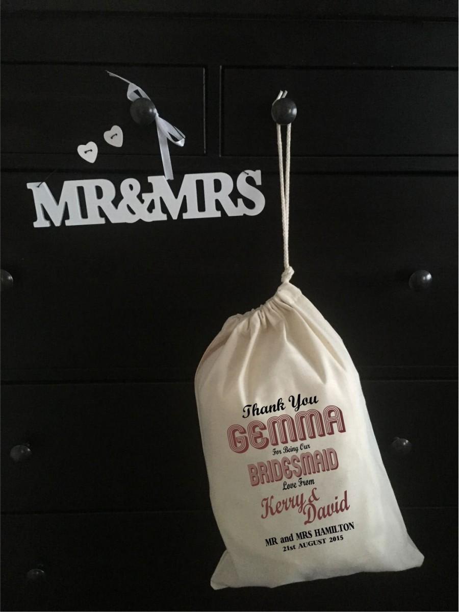 زفاف - Personalised Bridesmaid Gift Bag - Various Sizes Available Gemma Design