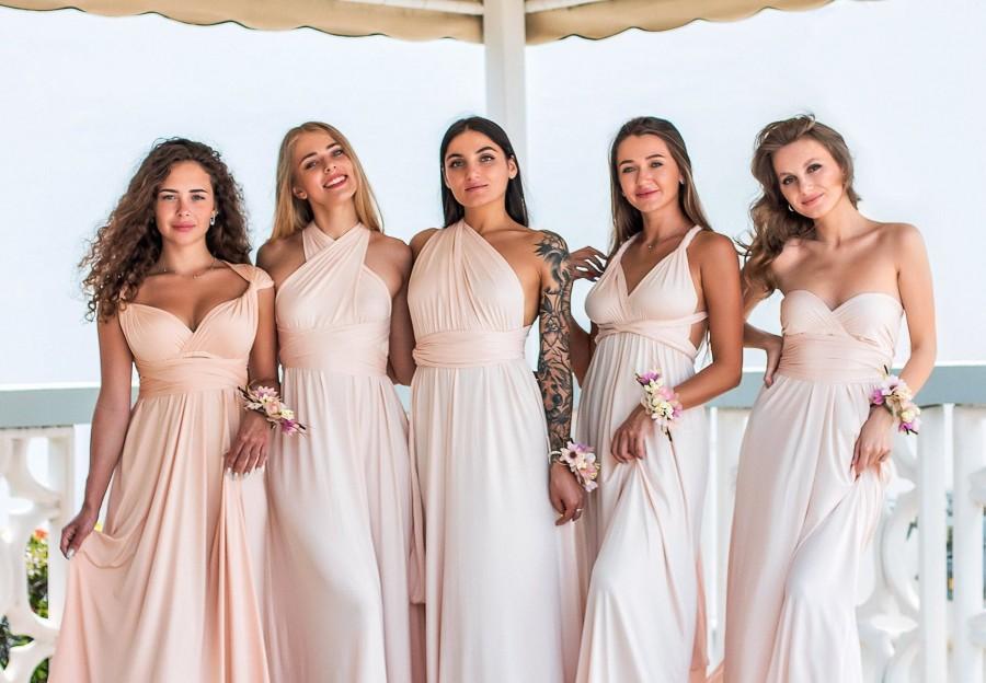 Hochzeit - Bridesmaid Multi Wrap Dress, Maxi Infinity Dress Navy Blue, Convertible Bridesmaid Dress, Evening Dress, Multiway Dress, Bachelorette Dress