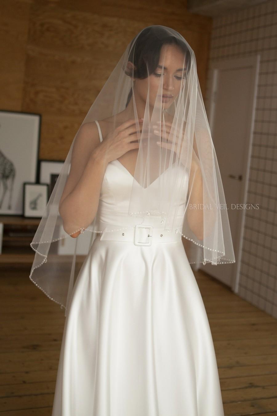 Mariage - Wedding veil with crystals 