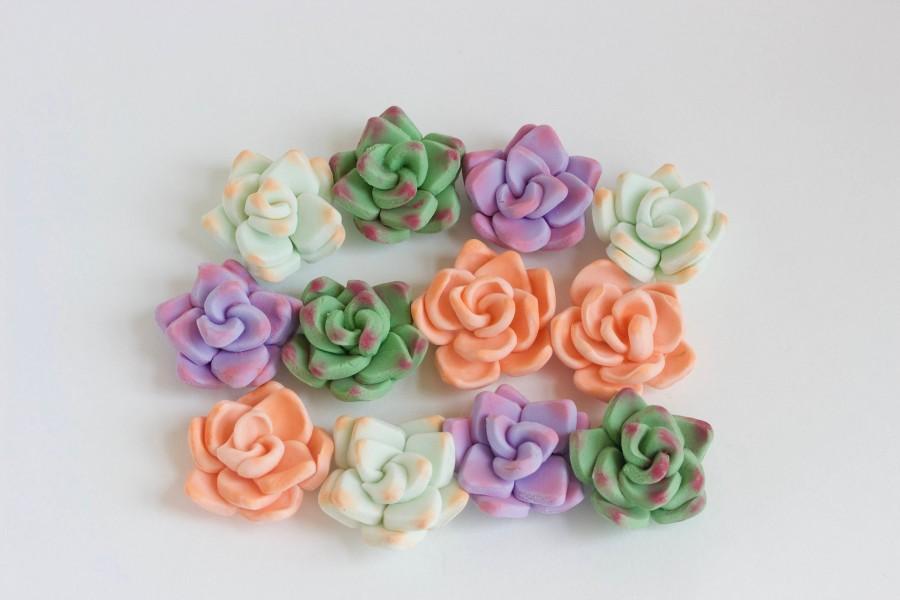 Mariage - 12 Fondant Succulents- 2-3 weeks processing time