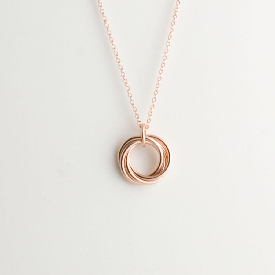 زفاف - 14k Rose Gold Fill Infinity Love Knot Necklace