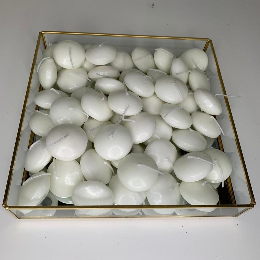 زفاف - BULK 1" Set of 50 White/Ivory  Floating Candle - unscented - 1.75" in Diameter for Centerpieces/ Vases/ Table Decorations