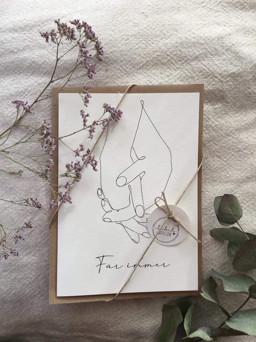 Hochzeit - A5 Folding Card, Hand Painted Watercolor Card, Wedding Card, Gift, Birthday Card, A5 Card, Love, Wedding, Watercolor, Envelope, Card