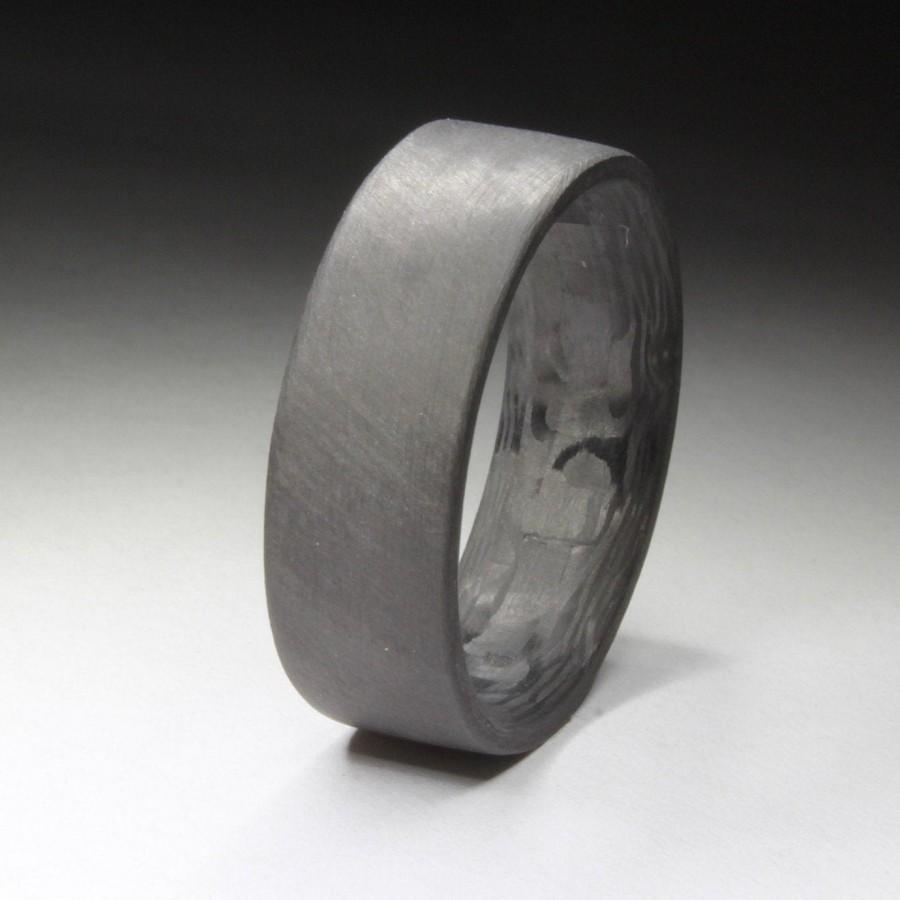 Wedding - Unidirectional Pattern, Matte Finish Pure Carbon Fiber Ring