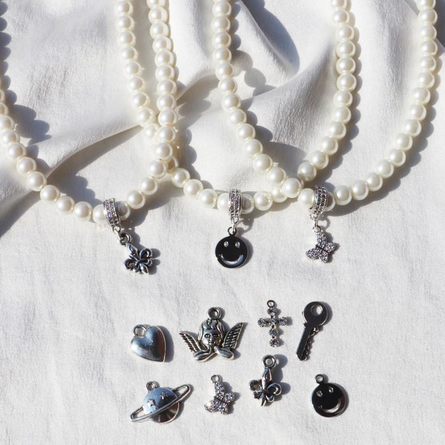 زفاف - Custom Charm Pearl Necklace