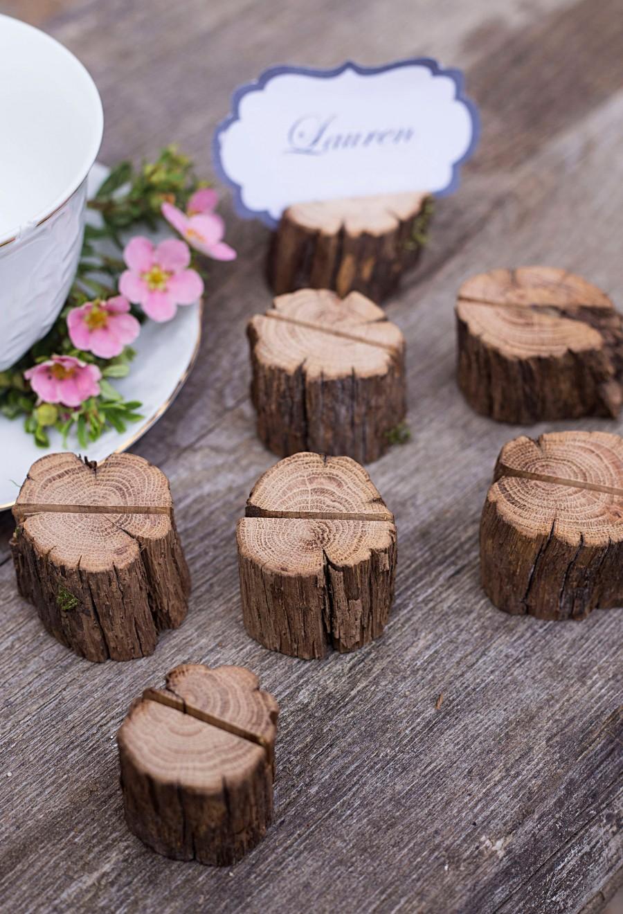 Mariage - Set of 20 wood place card holder, rustic card holder, escort card holder, woodland card holder, wedding card holder, wood name card holders