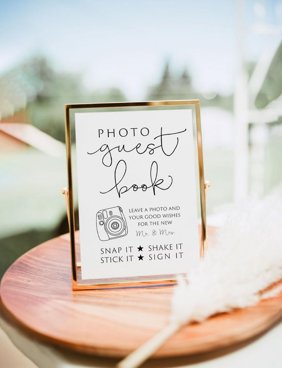 Mariage - Photo Guestbook Sign,  Photo Guestbook Sign Printable, Photo GuestBook Sign Template, Polaroid Wedding Sign, Leave A Photo, Snap It Shake IT