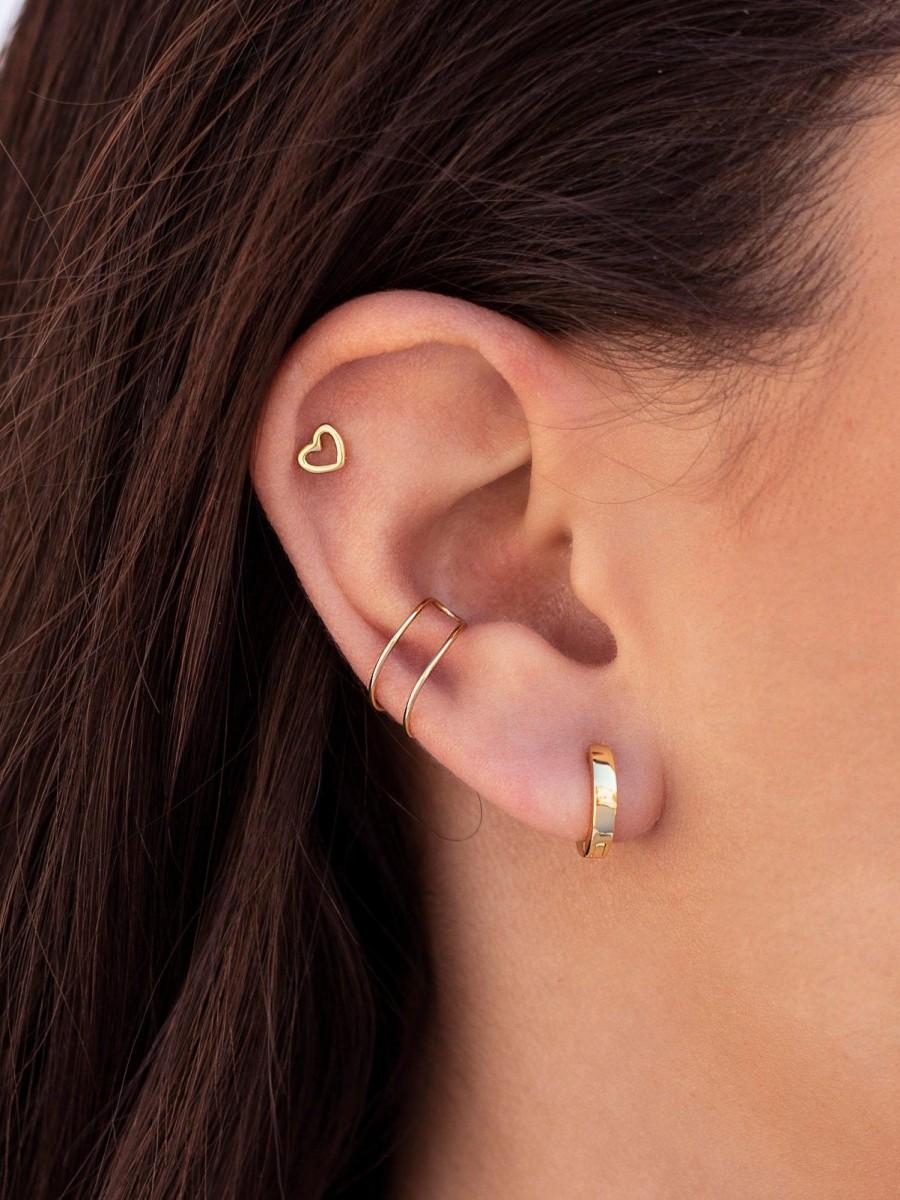 Mariage - Heart-shaped stud mini earrings