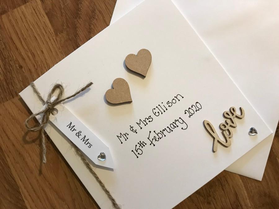 زفاف - Personalised Engagement / Wedding Card Mr and Mrs, Mr and Mr, Mrs and Mrs Vintage Wedding Card,