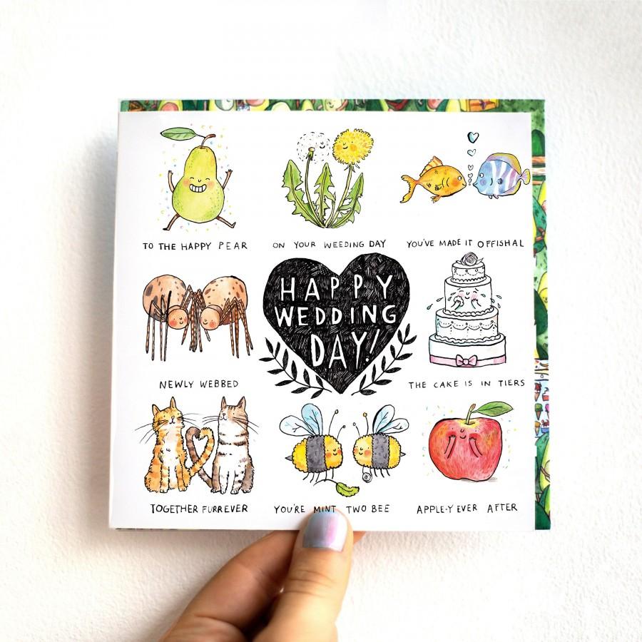 Wedding - Happy Wedding Day * Humour * Wedding Gift Card * Funny Pun * Joke * Catherinedoart * Jelly Armchair * Illustrated British