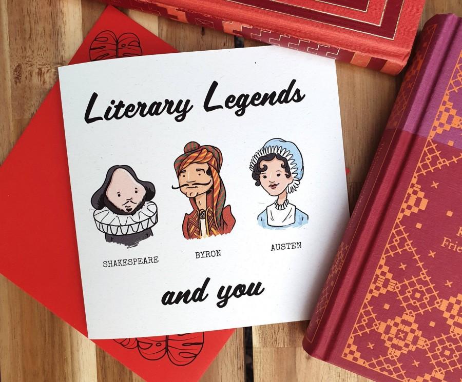 Свадьба - Thank You Teacher Card - Birthday Cards for Writers, Bloggers, Poets, English Teachers - Made in the UK - Literary Legends