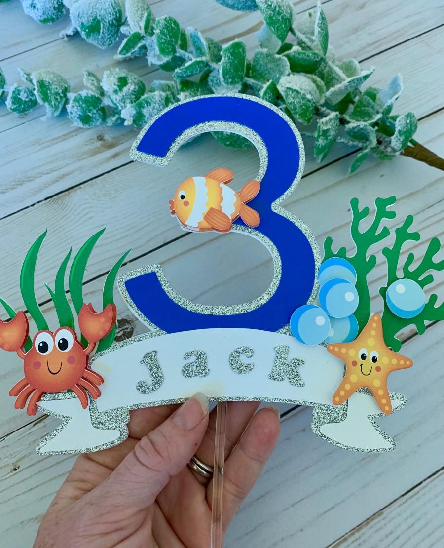 Mariage - Under the Sea Cake topper / Under the Ocean cake topper / Under the Ocean birthday / Sea Creatures birthday