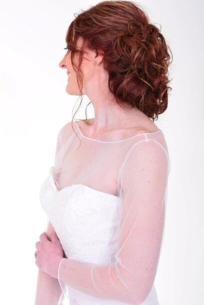 زفاف - See-Through Illusion Top Long Sleeve Strap Alteration for Bridal Gowns and Wedding Dresses Detachable