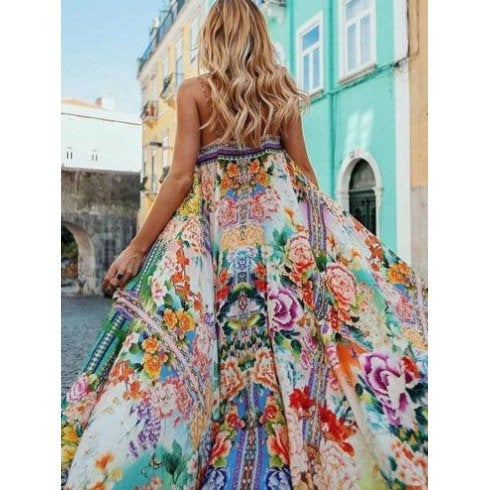 Hochzeit - Boho Dress, Boho Summer Dress for Women, Bohemian Dress, Maxi Boho Dress, Boho Print Dress, Tribal Hippie Dress, Floral Fashion Dress