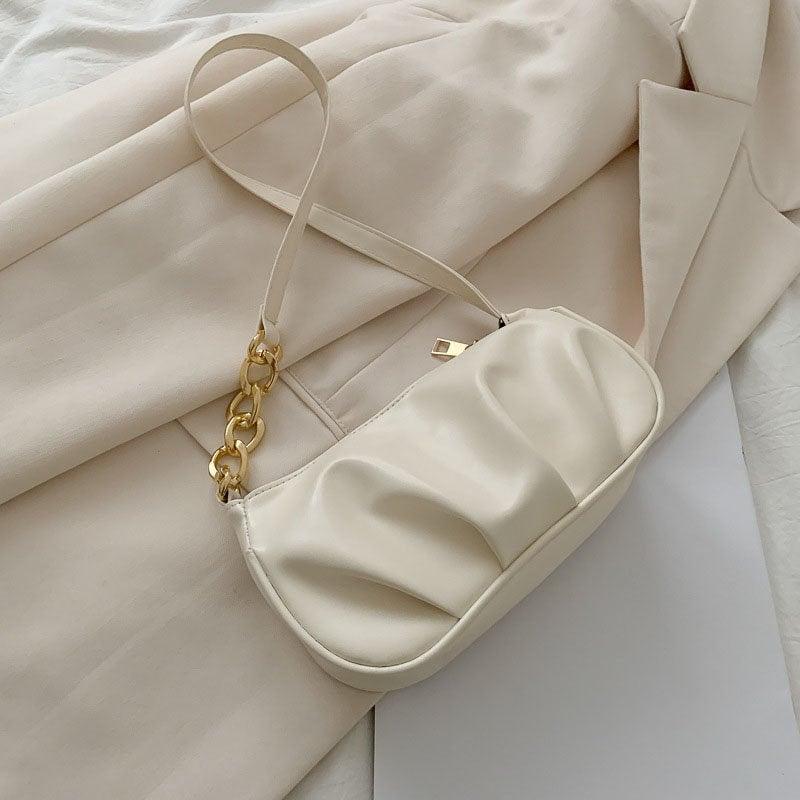Wedding - Soft Leather Bag, Simple Baguette Handbags, Vintage Baguette Bag, Small Bag, Shopping Bags, Underarm Bag, E-Girl Y2K Handbag, Y2K Bag