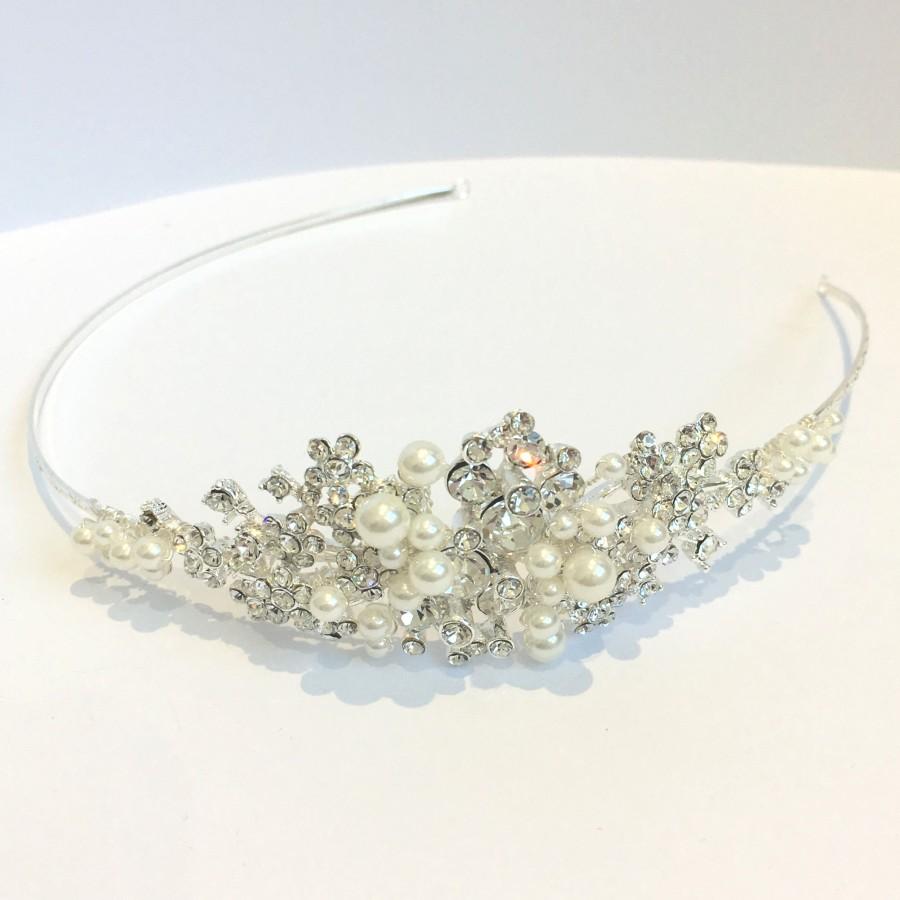 Wedding - Dotty Crystal Diamante & Pearl Headband